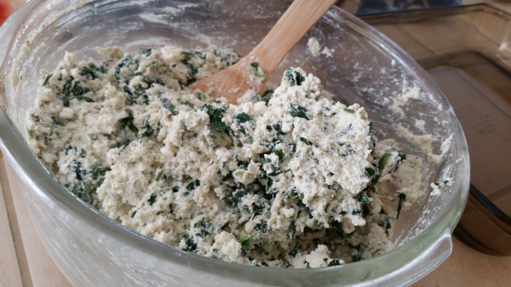 Spinach & ricotta filling.